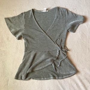 Caution by the Wind Sage Green and White Stripped